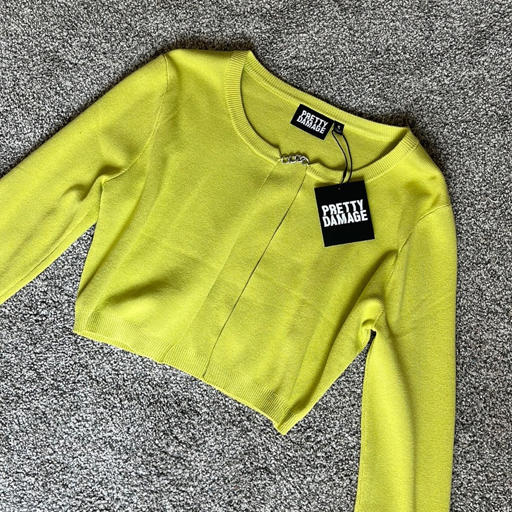 PRETTY DAMAGE green chained cardigan